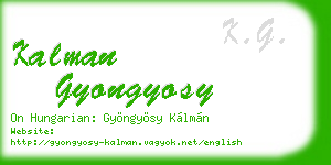 kalman gyongyosy business card