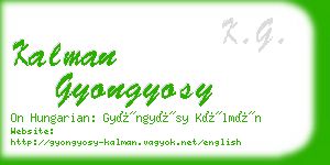 kalman gyongyosy business card